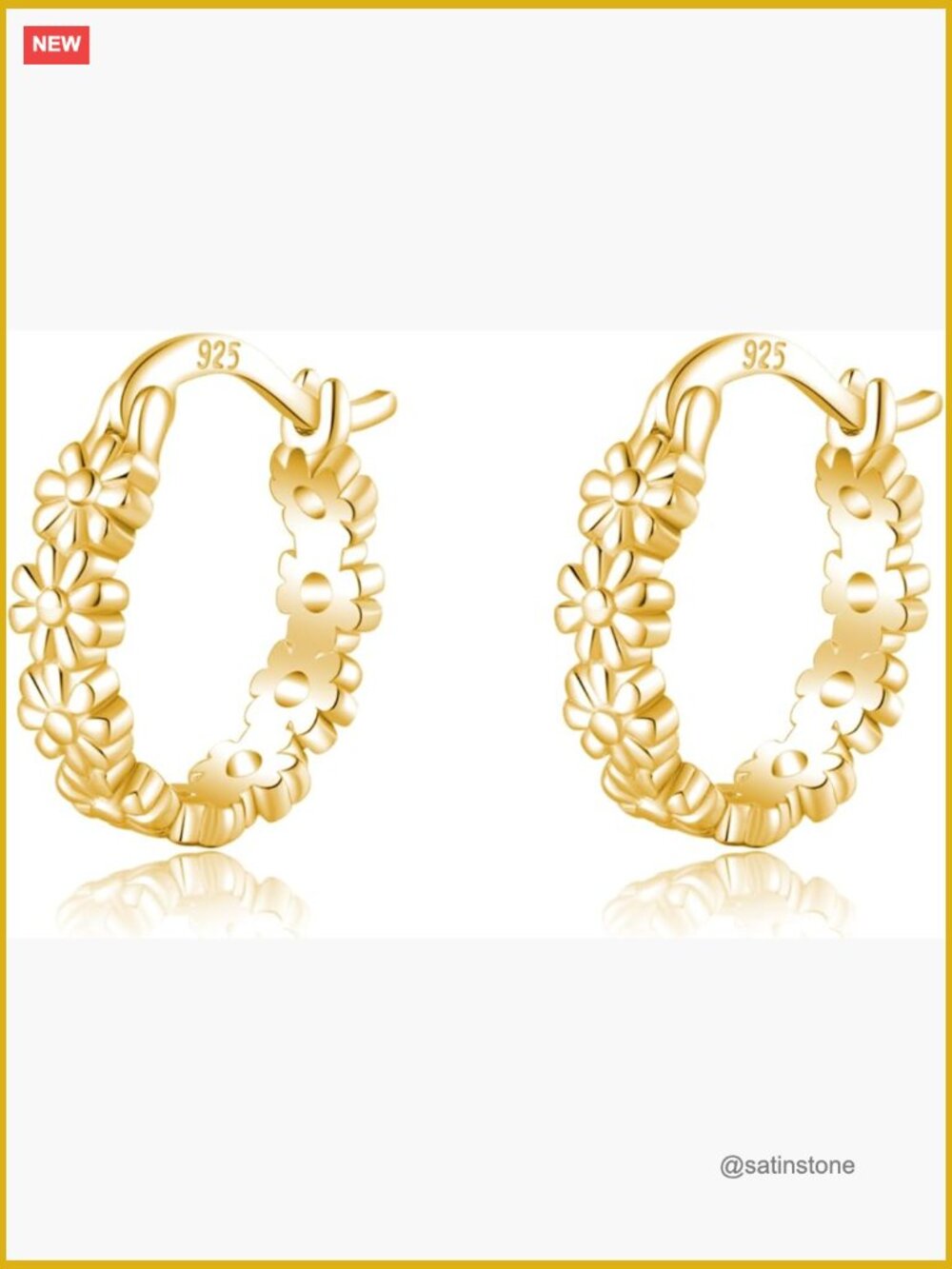 925 Sterling Silver Daisy Flower Hoop Earrings For Women, Cluster Hoop